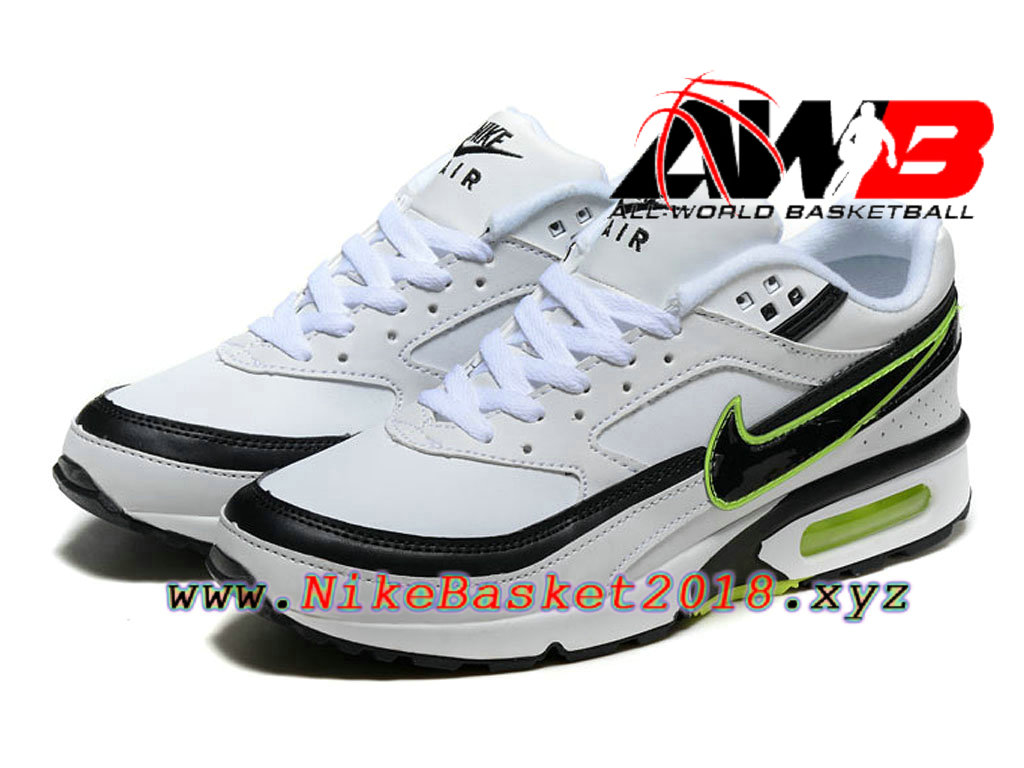 ... Chaussures de BasketBall Pas Cher Pour Homme Nike Air Max BW Blanc Vert 819475_A007 ...